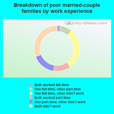 Breakdown of poor married-couple families by work experience
